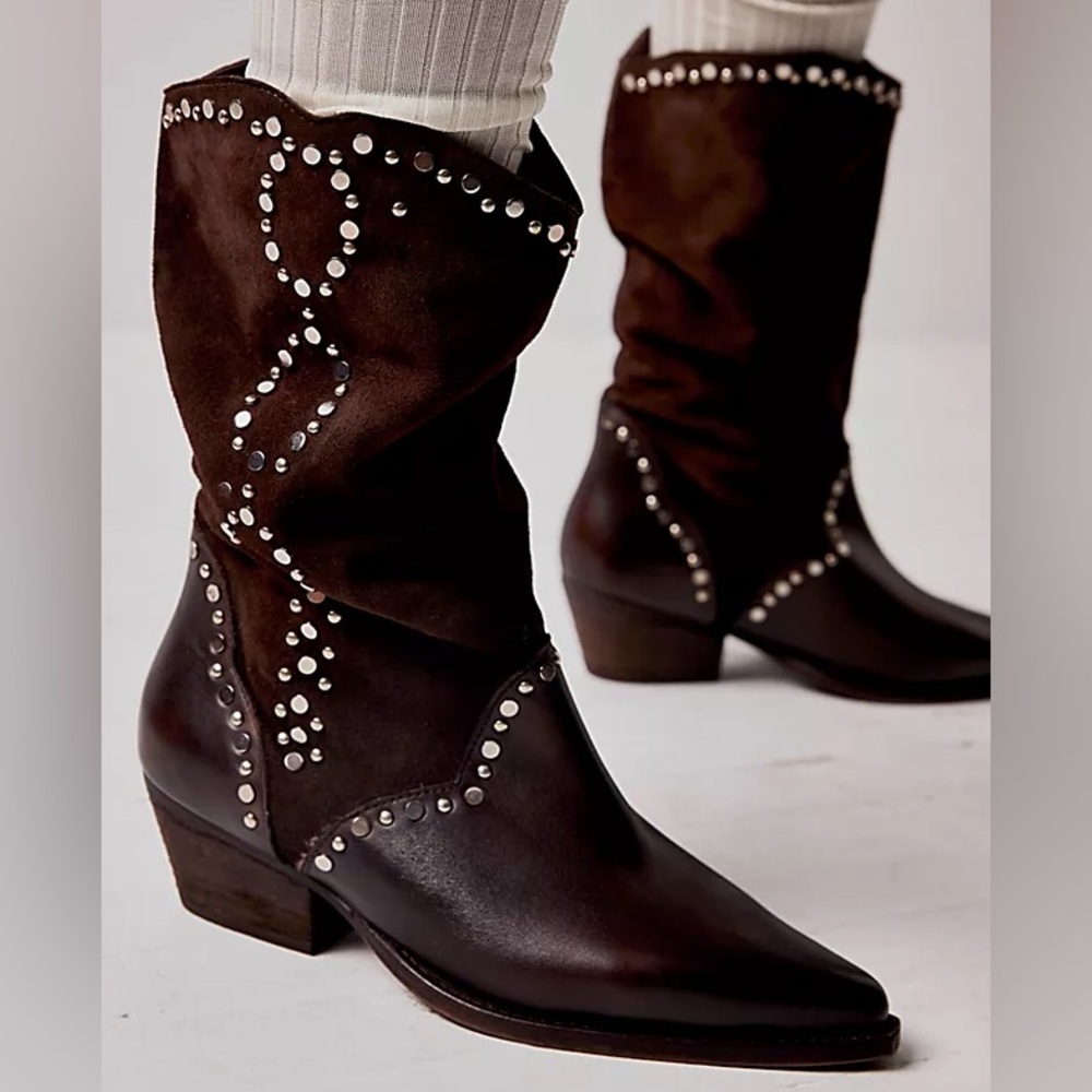 New Free People Jaxon Studded Western Boot